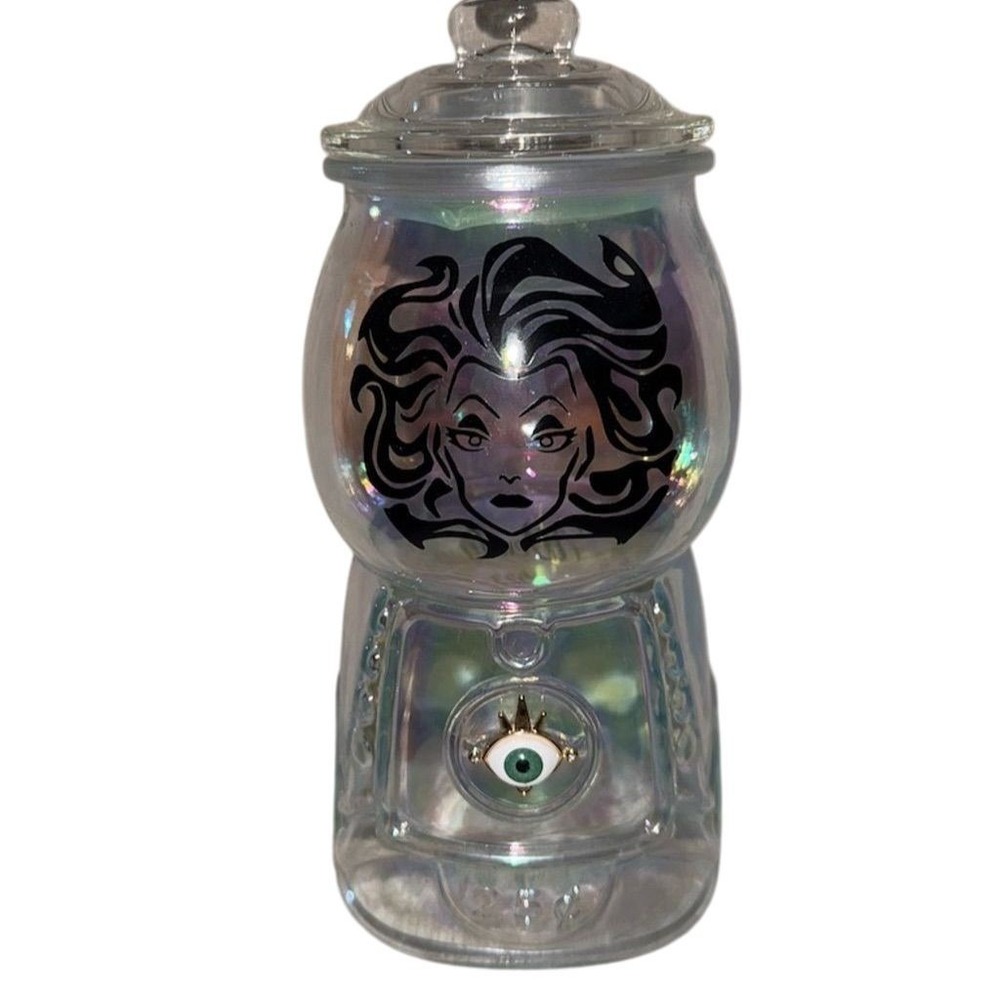 Halloween Iridescent Gumball Machine Candy Jar Ctr piece Black Wendy 2023 witch‎